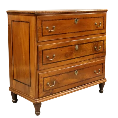 Antique inlaid walnut chest of drawers 18th century