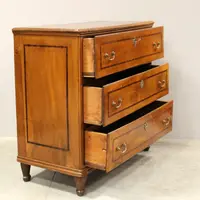 Commode ancienne en noyer marqueté 18ème siècle