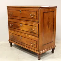 Commode ancienne en noyer marqueté 18ème siècle