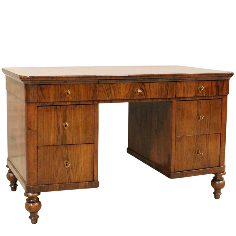 Antica scrivania Luigi Filippo in noce 19°secolo