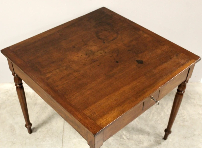 Antico tavolo tavolino Luigi Filippo in noce 19°secolo