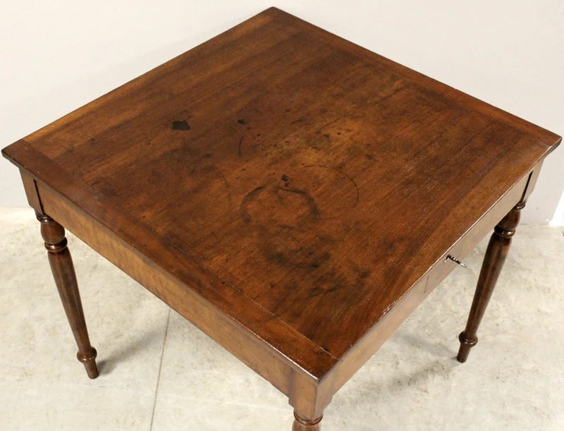 Antico tavolo tavolino Luigi Filippo in noce 19°secolo