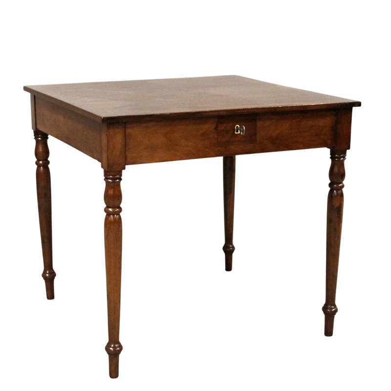 Antico tavolo tavolino Luigi Filippo in noce 19°secolo