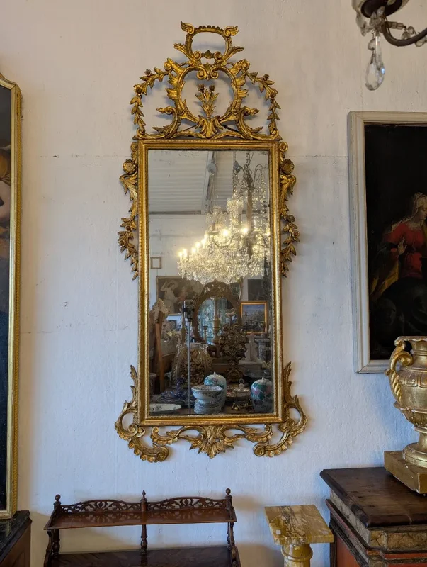 Genovese Louis XV mirror in gilded wood - 18th cent.