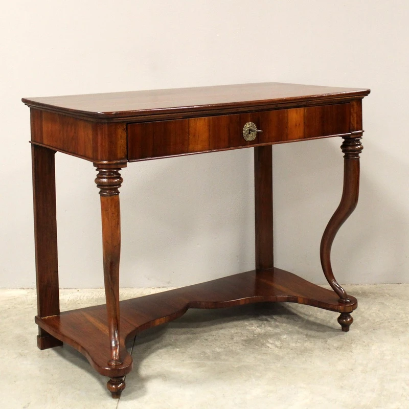 Antica console Carlo X in noce 19°secolo