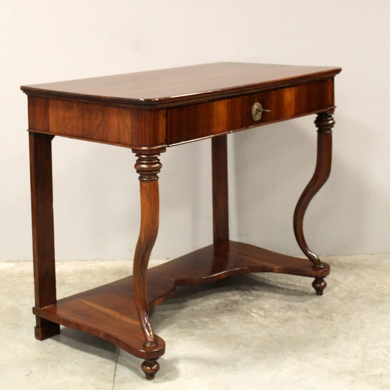 Antica console Carlo X in noce 19°secolo