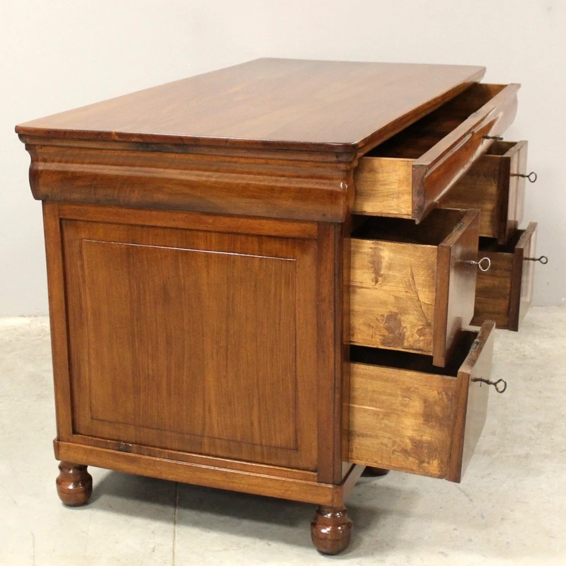 Bureau ancien en noyer Louis Philippe du 19ème siècle