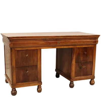 Antique Louis Philippe walnut desk 19th century