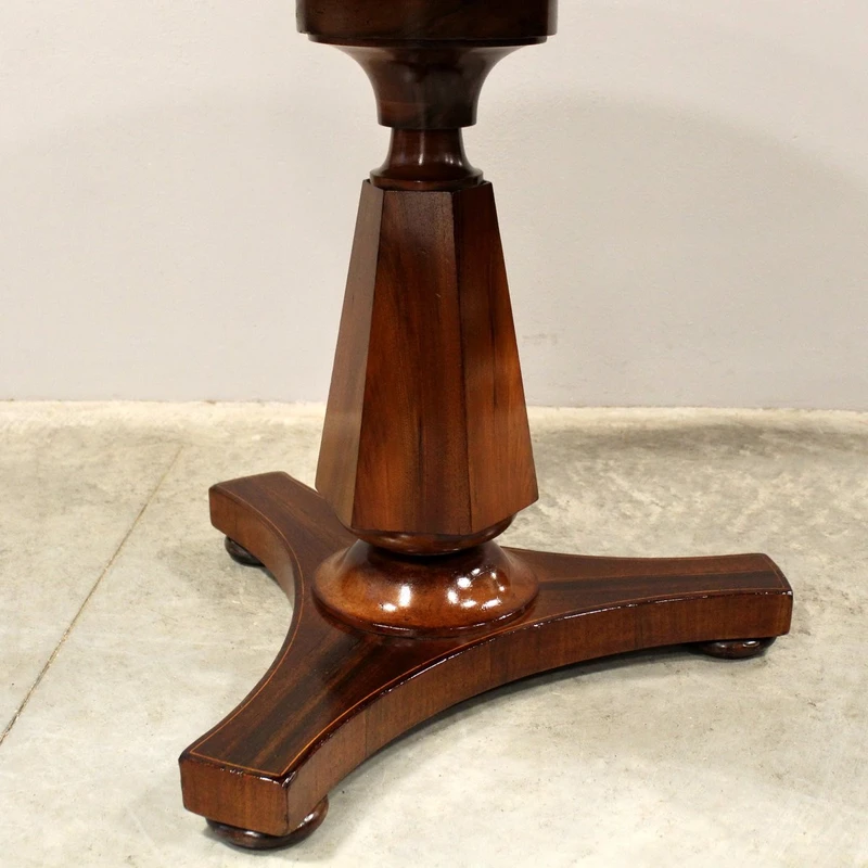 Antique Charles X coffee table in inlaid walnut 19th century