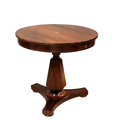 Antique Charles X coffee table in inlaid walnut 19th century