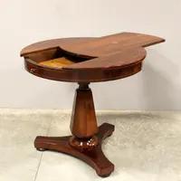 Antique Charles X coffee table in inlaid walnut 19th century