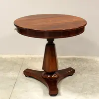 Antique Charles X coffee table in inlaid walnut 19th century