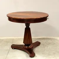 Antique Charles X coffee table in inlaid walnut 19th century