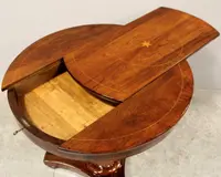 Antique Charles X coffee table in inlaid walnut 19th century