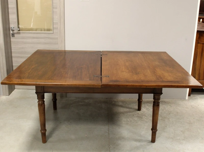 Antico tavolo a libro Carlo X in noce 19°secolo