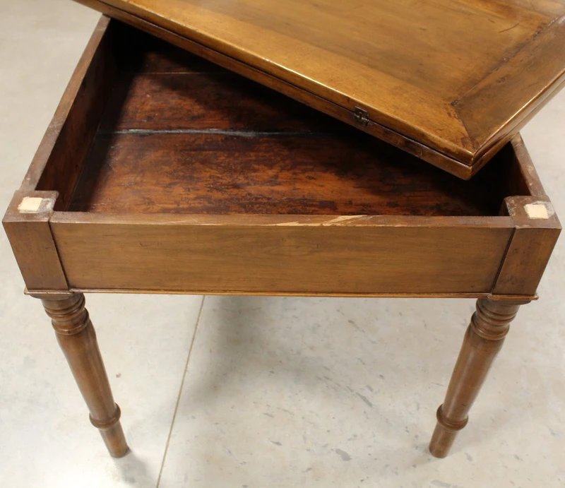 Antico tavolo a libro Carlo X in noce 19°secolo