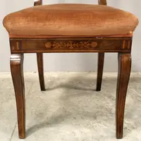 Antique set of 6 Charles X chairs in inlaid walnut 19th century