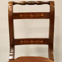 Antique set of 6 Charles X chairs in inlaid walnut 19th century