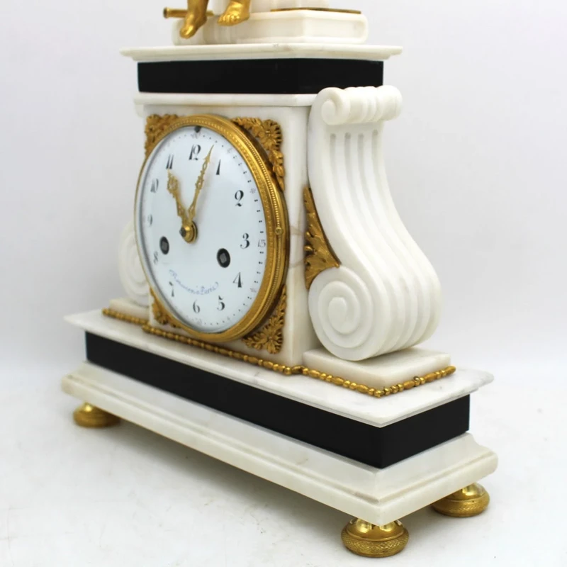 Antique Louis XVI gilt bronze and marble 18th century grandfather clock
