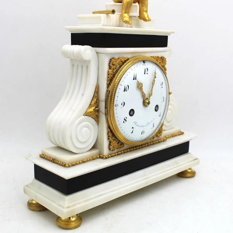 Antique Louis XVI gilt bronze and marble 18th century grandfather clock