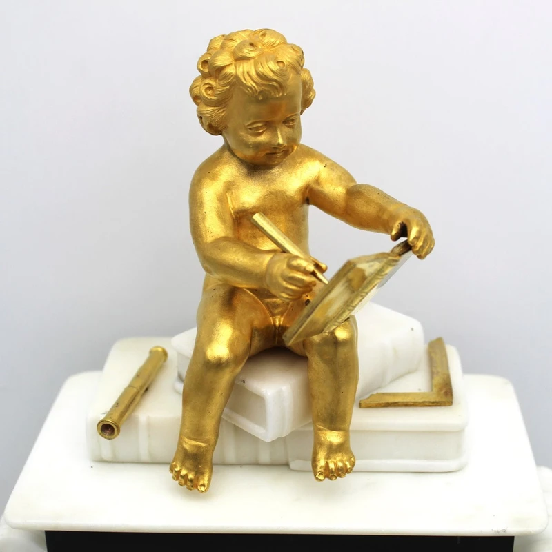 Antique Louis XVI gilt bronze and marble 18th century grandfather clock