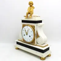 Antique Louis XVI gilt bronze and marble 18th century grandfather clock