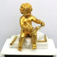 Antique Louis XVI gilt bronze and marble 18th century grandfather clock