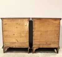 Antique pair of Louis XV commode nightstands in 18th century walnut