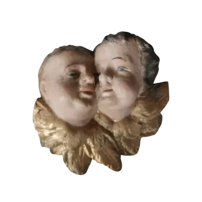 Antiche teste cherubini policromi barocco