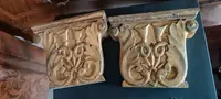 Paire de frises anciennes en bois sculpté et doré