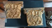 Paire de frises anciennes en bois sculpté et doré