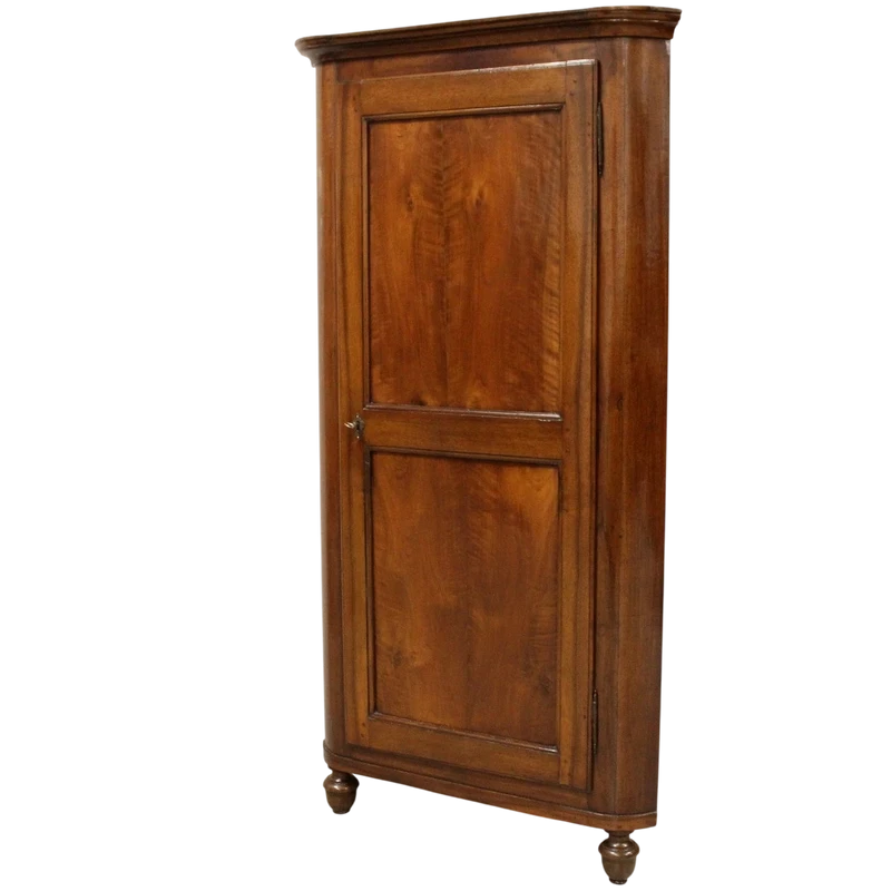 Antica angoliera cantonale Luigi Filippo in noce 19°secolo