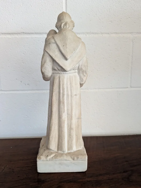Antique marble sculpture of St. Anthony of Padua with Baby Jesus - Late 18th century