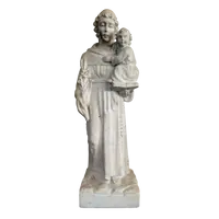 Antique marble sculpture of St. Anthony of Padua with Baby Jesus - Late 18th century