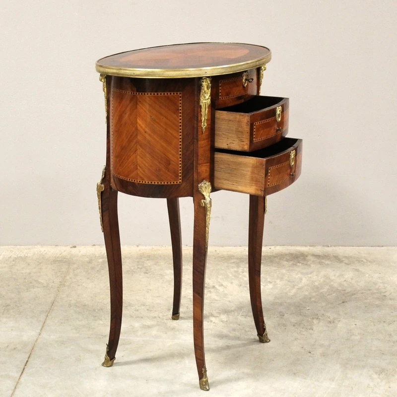 Table basse ancienne marquetée Napoléon III 19ème siècle