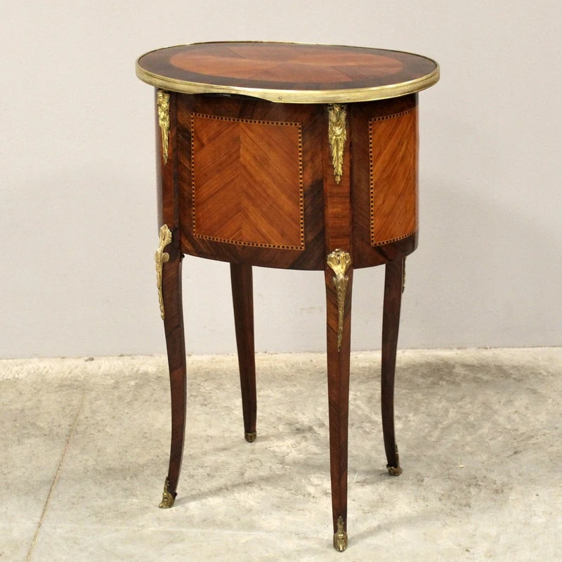 Table basse ancienne marquetée Napoléon III 19ème siècle