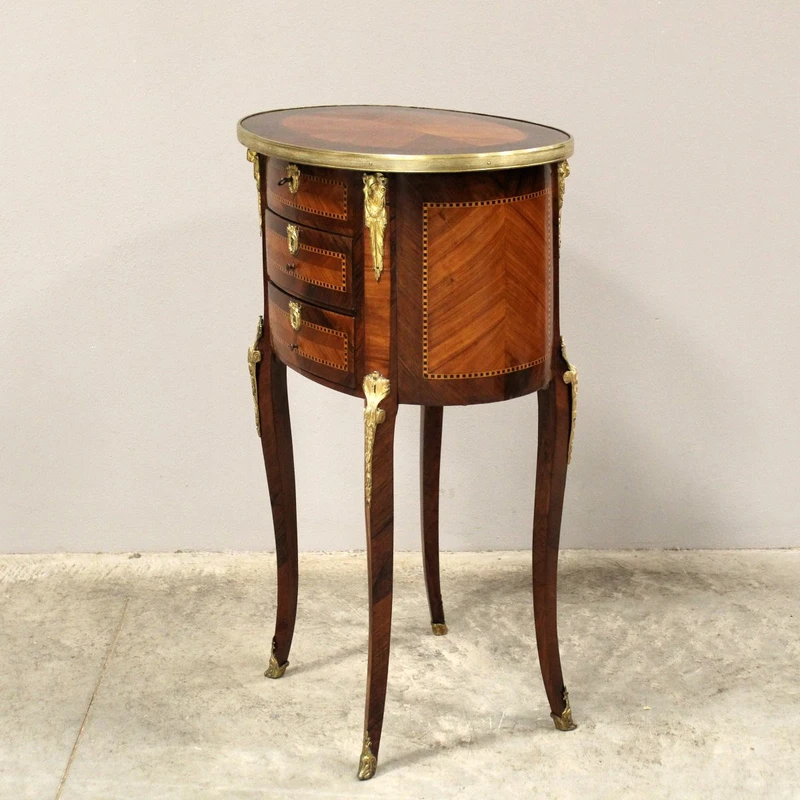 Table basse ancienne marquetée Napoléon III 19ème siècle