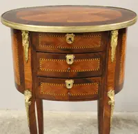 Table basse ancienne marquetée Napoléon III 19ème siècle