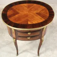 Table basse ancienne marquetée Napoléon III 19ème siècle