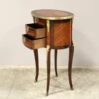 Table basse ancienne marquetée Napoléon III 19ème siècle