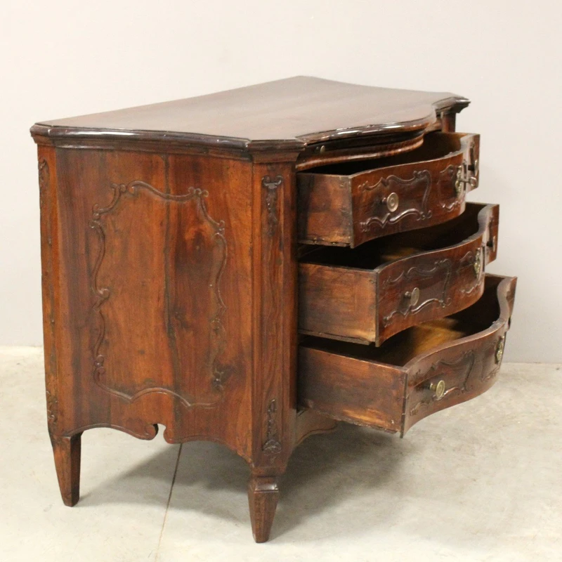 Commode ancienne Louis XVI en noyer 18ème siècle