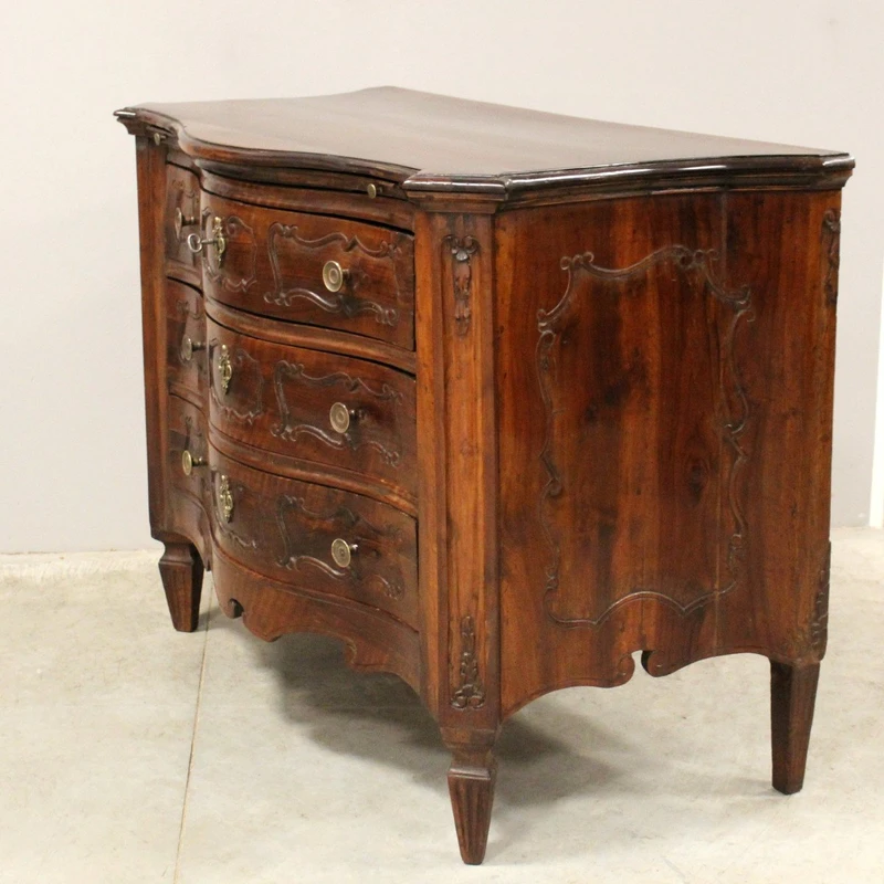 Commode ancienne Louis XVI en noyer 18ème siècle