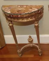 Coppia di piccole consolle in legno dorato stile Luigi XVI fine 800 Napoleone III