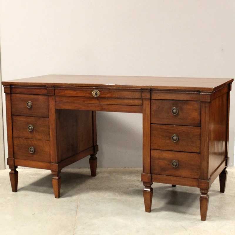 Bureau ancien Louis XVI en noyer 18ème siècle