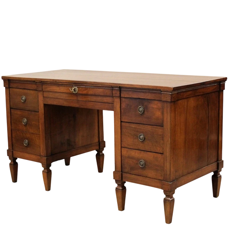 Bureau ancien Louis XVI en noyer 18ème siècle