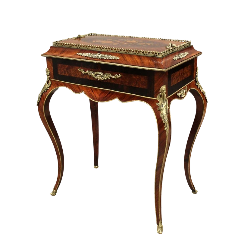 Jardiniere ancienne table à fleurs Napoléon III marquetée 19ème siècle