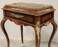 Jardiniere ancienne table à fleurs Napoléon III marquetée 19ème siècle