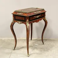 Jardiniere ancienne table à fleurs Napoléon III marquetée 19ème siècle