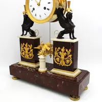 Antique gilt bronze and marble 18th century Direttorio pendulum clock