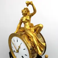 Antique gilt bronze and marble 18th century Direttorio pendulum clock